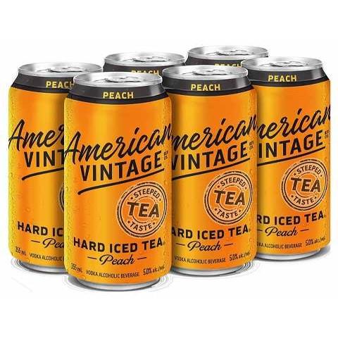 american vintage hard iced tea peach 355 ml - 6 cans chestermere liquor delivery