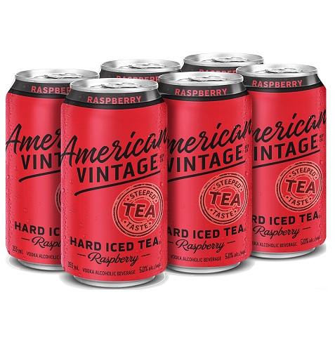 american vintage hard raspberry iced tea 355 ml - 6 cans chestermere liquor delivery