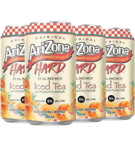 arizona hard peach iced tea 355 ml - 6 cans chestermere liquor delivery