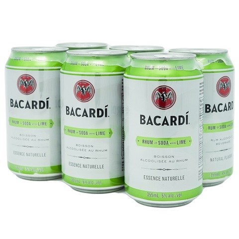 bacardi rum & soda with lime 355 ml - 6 cans chestermere liquor delivery