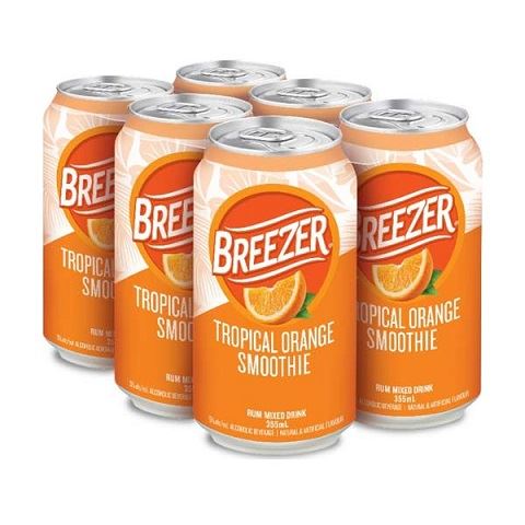breezer tropical orange 355 ml - 6 cans chestermere liquor delivery