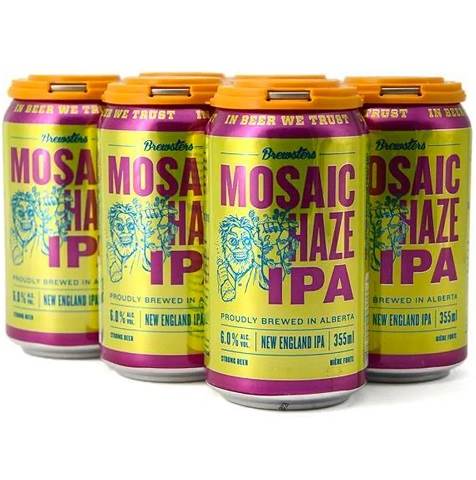 brewsters mosaic haze ipa 355 ml - 6 cans chestermere liquor delivery