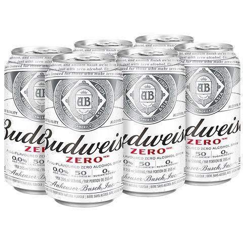 budweiser zero 355 ml - 6 cans chestermere liquor delivery