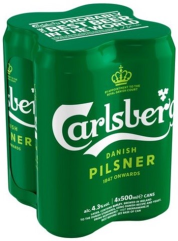 carlsberg lager 500 ml - 4 cans chestermere liquor delivery