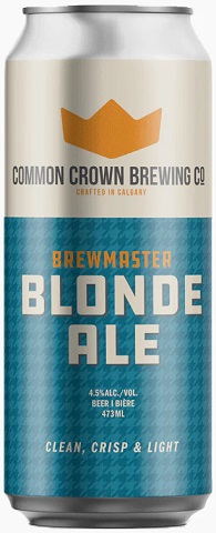 common crown brewmaster blonde ale 473 ml - 4 cans chestermere liquor delivery