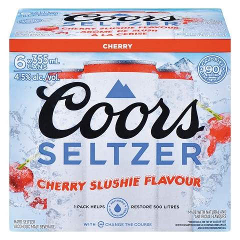 coors seltzer slushie cherry 355 ml - 6 cans chestermere liquor delivery
