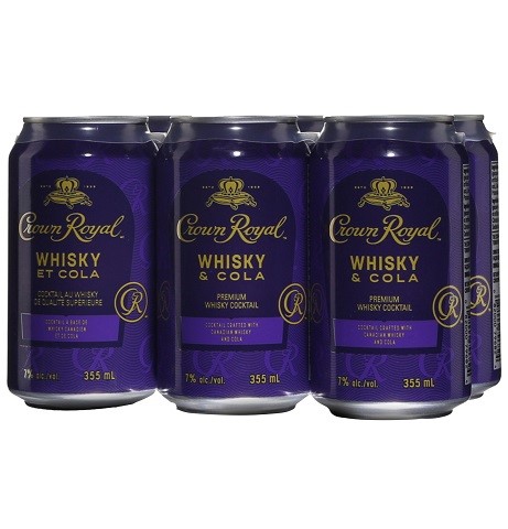 crown royal whisky & cola 355 ml - 6 cans chestermere liquor delivery