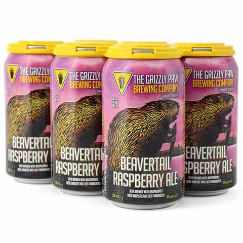 grizzly paw beavertail raspberry ale 355 ml - 6 cans chestermere liquor delivery