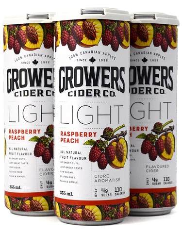 growers light raspberry peach 355 ml - 4 cans chestermere liquor delivery