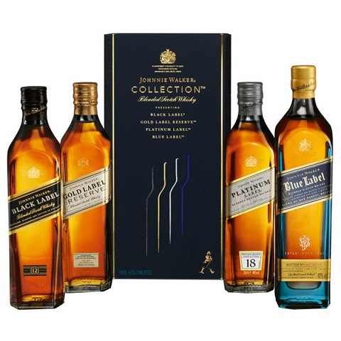 johnnie walker family collection pack 200 ml - 4 bottles chestermere liquor delivery