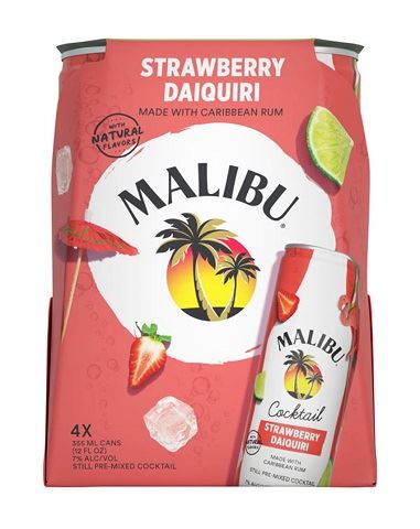 malibu strawberry daiquiri 355 ml - 4 cans chestermere liquor delivery