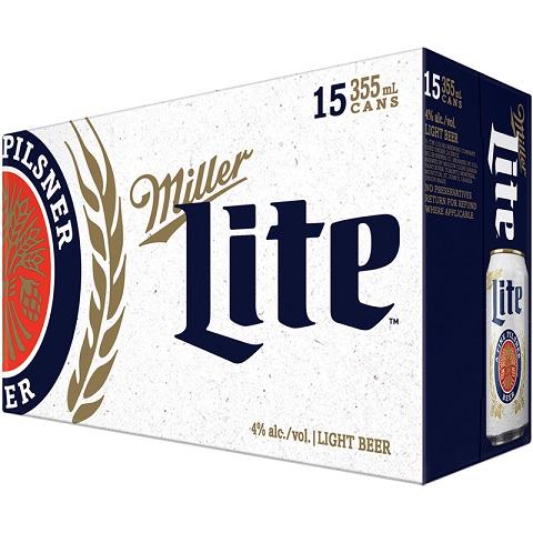 miller lite 355 ml - 15 cans chestermere liquor delivery