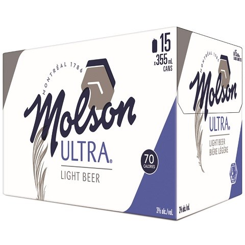molson ultra 355 ml - 15 cans chestermere liquor delivery