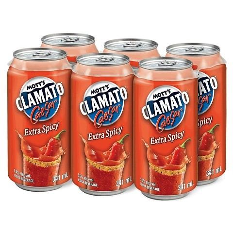 mott's clamato caesar extra spicy 341 ml - 6 cans chestermere liquor delivery