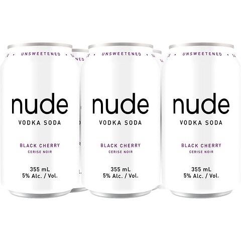 nude vodka soda black cherry 355 ml - 6 cans chestermere liquor delivery