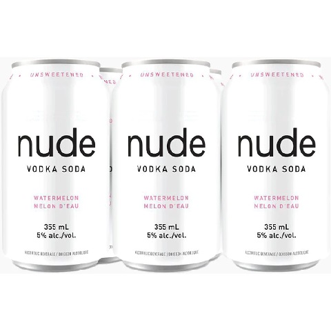 nude vodka soda watermelon 355 ml - 6 cans chestermere liquor delivery