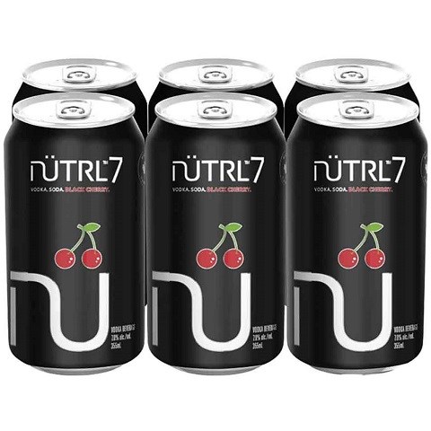 nütrl 7 vodka soda black cherry 355 ml - 6 cans chestermere liquor delivery