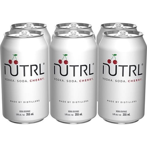 nütrl vodka soda cherry 355 ml - 6 cans chestermere liquor delivery