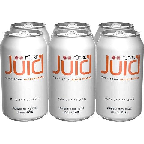 nütrl vodka soda juic'd blood orange 355 ml - 6 cans chestermere liquor delivery