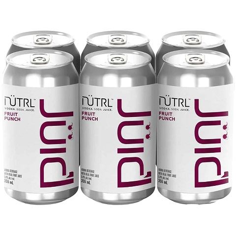 nütrl vodka soda juic'd fruit punch 355 ml - 6 cans chestermere liquor delivery