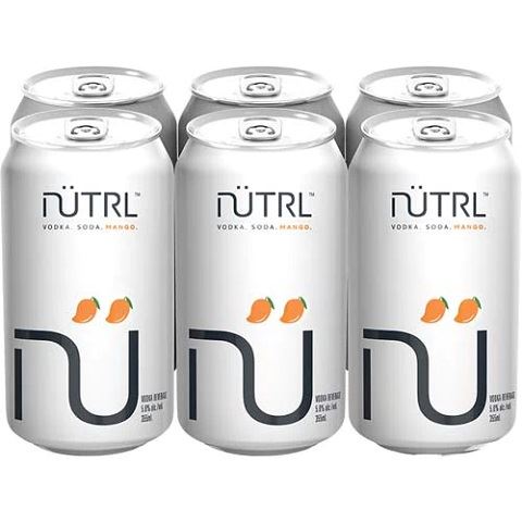 nütrl vodka soda mango 355 ml - 6 cans chestermere liquor delivery