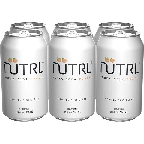 nütrl vodka soda peach 355 ml - 6 cans chestermere liquor delivery