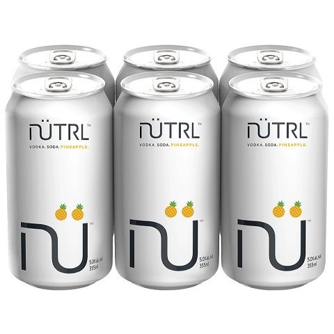 nütrl vodka soda pineapple 355 ml - 6 cans chestermere liquor delivery