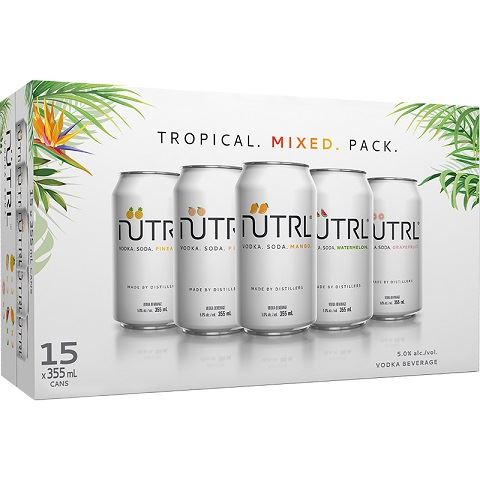 nütrl vodka soda tropical mixed pack 355 ml - 12 cans chestermere liquor delivery