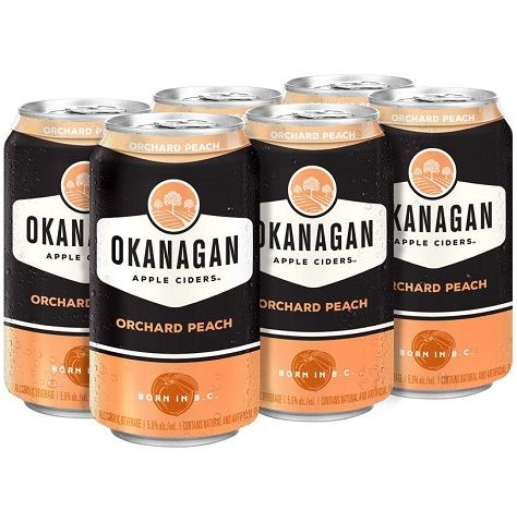 okanagan peach cider 355 ml - 6 cans chestermere liquor delivery