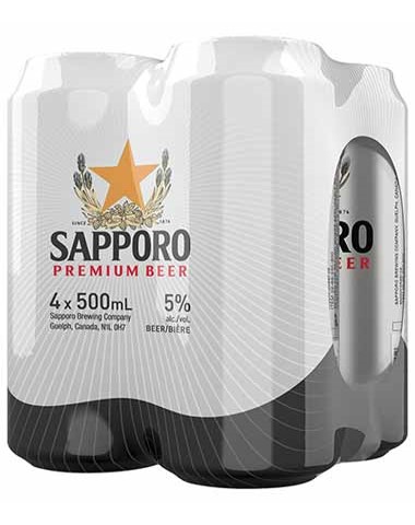 sapporo 500 ml - 4 cans chestermere liquor delivery