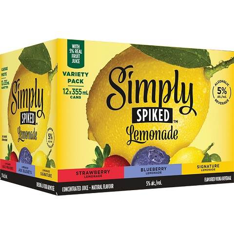 simply spiked lemonade mixer pack 355 ml - 12 cans chestermere liquor delivery