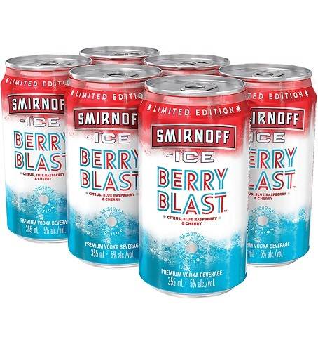 smirnoff ice berry blast 355 ml - 6 cans chestermere liquor delivery