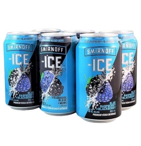 smirnoff ice blue raspberry blackberry 355 ml - 6 cans chestermere liquor delivery