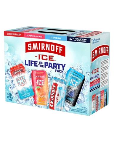 smirnoff ice life of the party pack 355 ml - 12 cans chestermere liquor delivery
