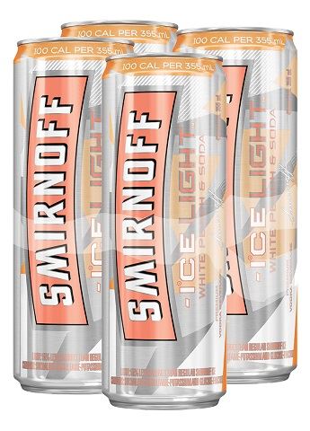 smirnoff ice light white peach & soda 355 ml - 4 cans chestermere liquor delivery