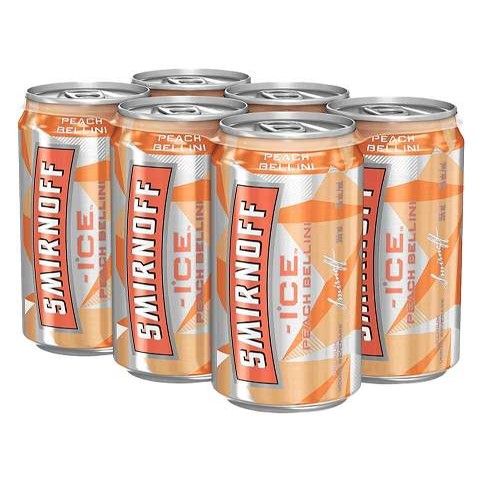 smirnoff ice peach bellini 355 ml - 6 cans chestermere liquor delivery