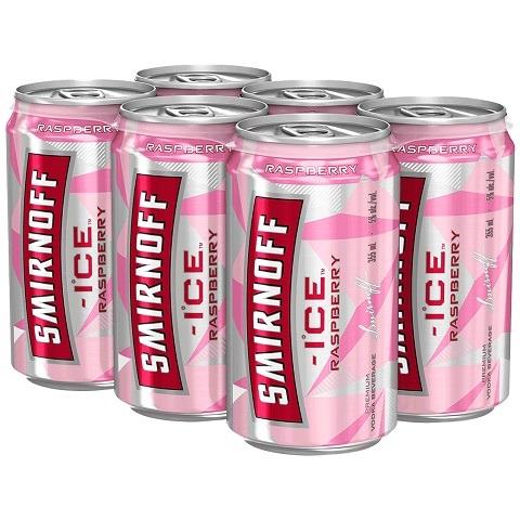 smirnoff ice raspberry 355 ml - 6 cans chestermere liquor delivery
