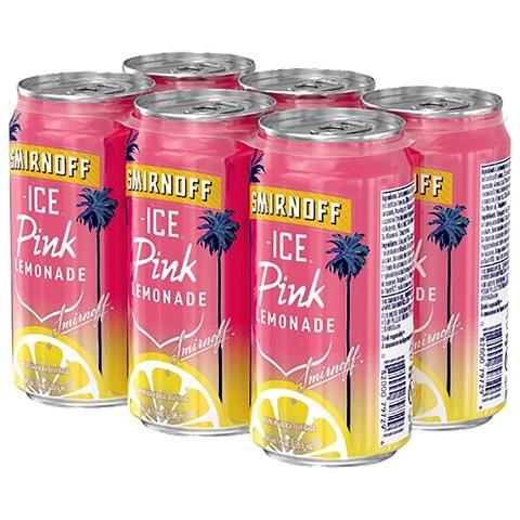 smirnoff ice smash pink lemonade 355 ml - 6 cans chestermere liquor delivery
