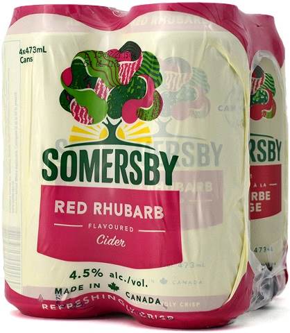 somersby red rhubarb cider 473 ml - 4 cans chestermere liquor delivery