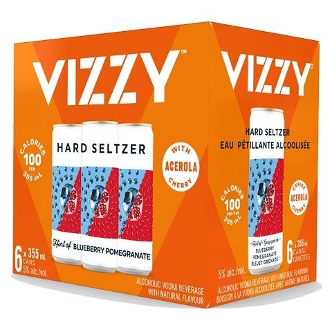 vizzy hard seltzer blueberry pomegranate 355 ml - 6 cans chestermere liquor delivery