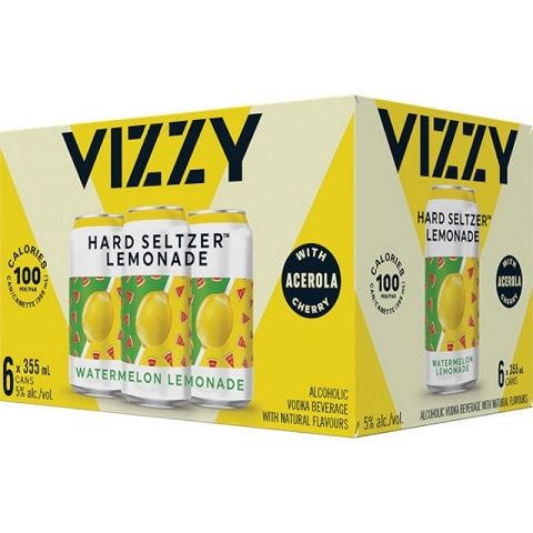 vizzy hard seltzer watermelon lemonade 355 ml - 6 cans chestermere liquor delivery