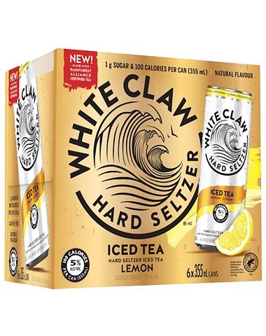 white claw iced tea lemon 355 ml - 6 cans chestermere liquor delivery