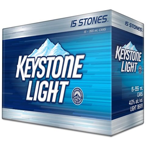 keystone light 355 ml - 15 cans chestermere liquor delivery